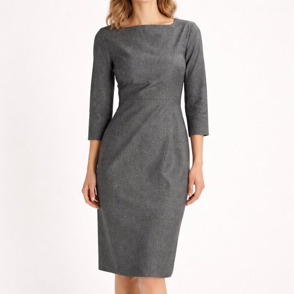 Banana Republic Dresses & Skirts - Banana Republic Gray Structured Corpcore Minimalist Sheath Luxe Dress [size 10]